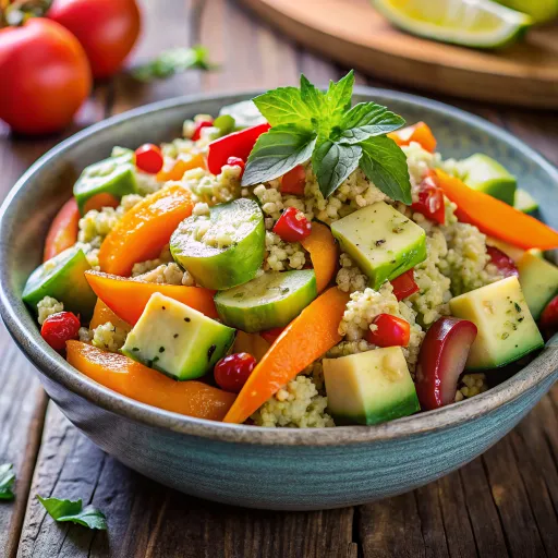 Quinoa-Gemüse-Bowl mit Avocado-Creme