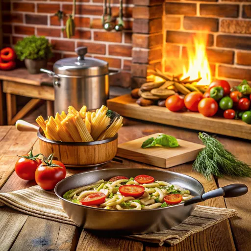Vollkorn-Dinkelpasta mit gerösteten Tomaten und Pinienkernen
